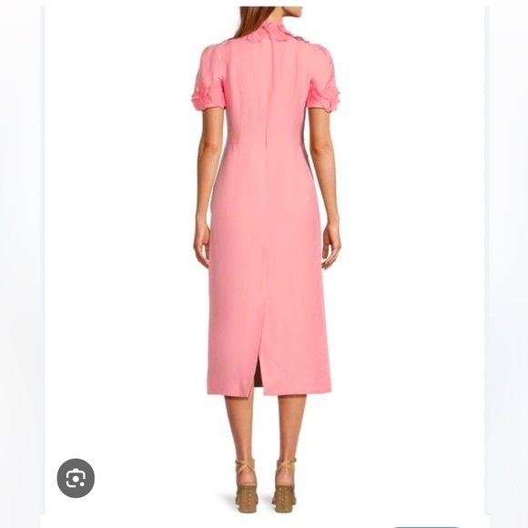 ANTONIO MELANI Dresses & Skirts - NWT Antonio MelaniWillow Floral Applique Mock Neck Short Sleeve Midi Dress